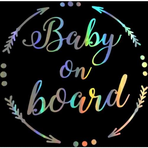 Car Sticker 15.8*15.6cm Princess BABY ON BOARD Funny Car Decal Reflective Laser Vinyl Car Sticker 3D Car Styling