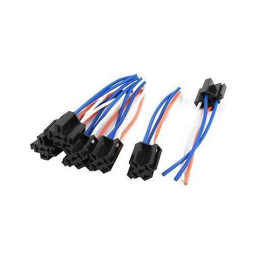 Auto Car Alarm Relay Harness Wire Cable 4 Pin Wire Socket Connector 6 Pcs