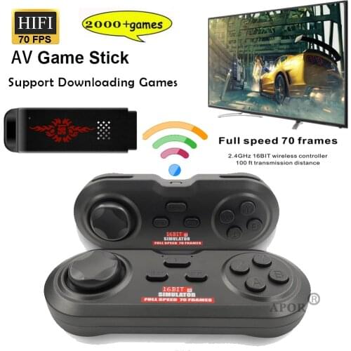 New Wireless TV Stick Retro Classic 16 Bit Family Mini TV Video Game Consoles Built-in 2000 Games Handheld Gaming Player Gift