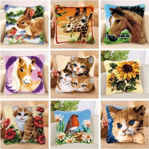 Diy Smyrna Knooppakket Do It Yourself Borduurpakket Kussen Embroidery Package Pillow Klink Haak Kleed Bloemen Latch Hook Kits AA