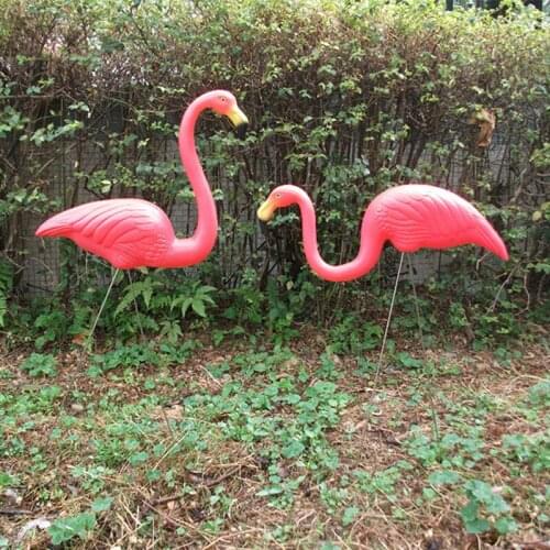 2PCS Outdoor Plastic Simulation Artificial Flamingo For Garden Festival Party Wedding Villa Decor Ornaments