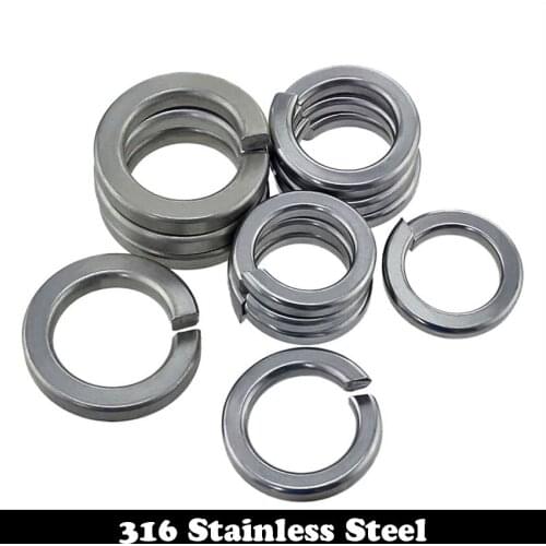 M12 M14 M16 M18 M20 M22 M24 316 Stainless Steel 316SS DIN127 GB93 Square End Gasket Ring Cushion Split Lock Spring Washer