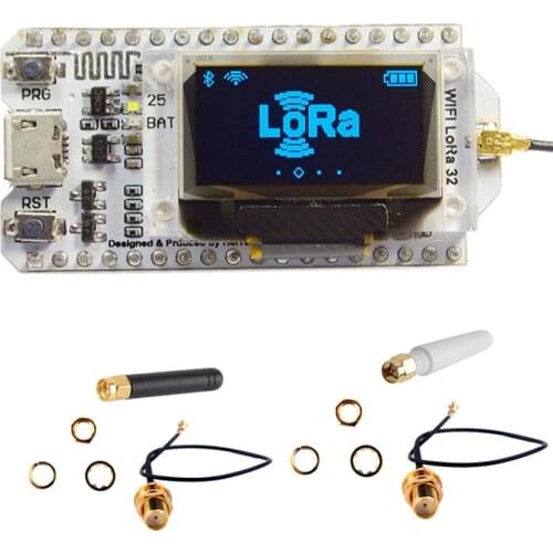 0.96 OLED Display ESP32 WIFI Bluetooth Lora Development Board Transceiver SX1276 868MHz / 915MHz IOT with Antenna FZ2886