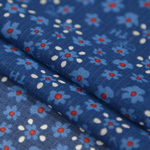 Fashion special silk blue floral print 100% pure silk crepe fabric for summer dress,SFF224