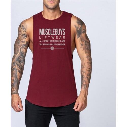 Mens Tank Top Fashion Workout Sportswear Vest Stringer Clothing Bodybuilding Singlets Gym Cotton Fitness Muscle Sleeveless Shirt