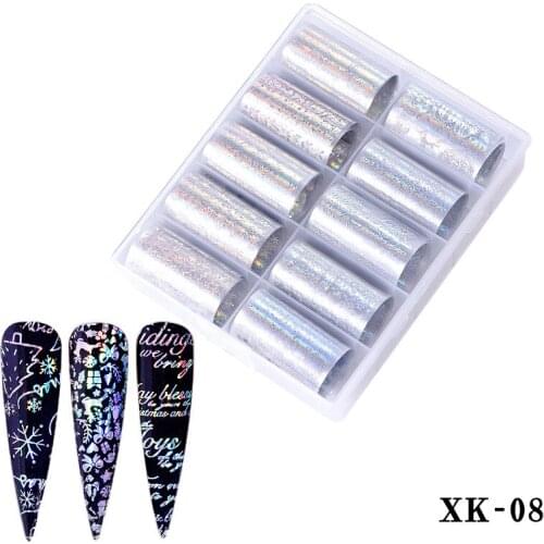 Nail Foils Set Starry Flower Nail Transfer Foils Decoration DIY Nail Art Decoration 4*100cm 10pcs Manicure Decor Accessories