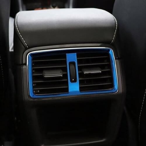 Auto Stainless Steel Rear Seat Air Outlet Decorative Frame Sequins Stikcers For Skoda Karoq 2018-2021 Interior Car Accessories