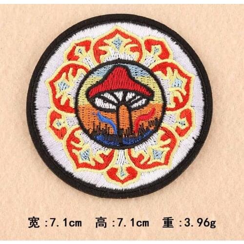 Owe Nothing Gecko Mushroom Get lost Outdoor Iron On Embroidered Clothes Patches For Clothing Woman Girl Garment Wholesale
