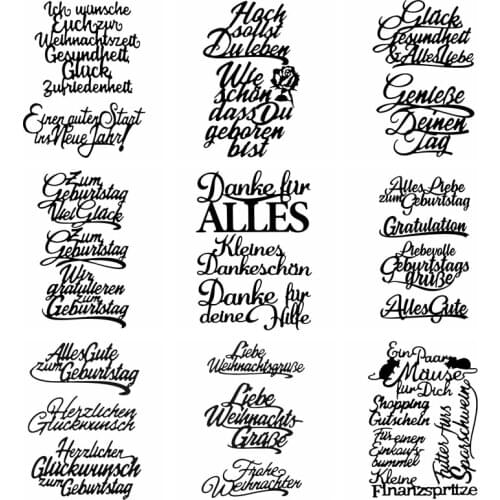 Deutsch Words About Xmas Blessings Die Cuts For Card Making 2020 Diy Scrapbooking Album Crafts Metal Cutting Dies Stencils 2020