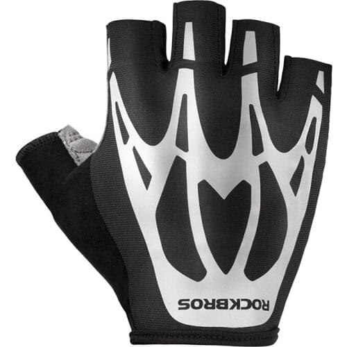 Mountain Road Bike Riding Gloves Half-finger Reflective Outdoor Riding Shock Absorption Unisex Breathable Non-slip