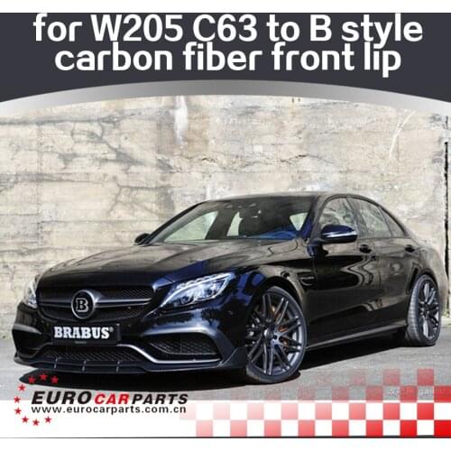 C63 carbon fiber front lip fit for W205 C63 to B650 B style carbon fiber front spoiler for C63 2014year up front lip for W205