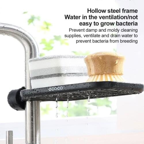 Stainless Steel Kitchen Faucet Storage Rack Rag Sponge Drain Basket Creative Bathroom Supplies Holders Shelf Storage Accessories