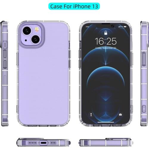 Transparent Clear Shockproof Phone Case For iPhone 13 13 Pro Max 13 Mini Luxury Silicone Case Back Cover