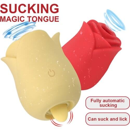 Rose Shape Vagina Sucking Vibrator Oral Licking Clitoris Stimulation Nipple Sucker Sex Toys for Women Powerful Adult Sex Product
