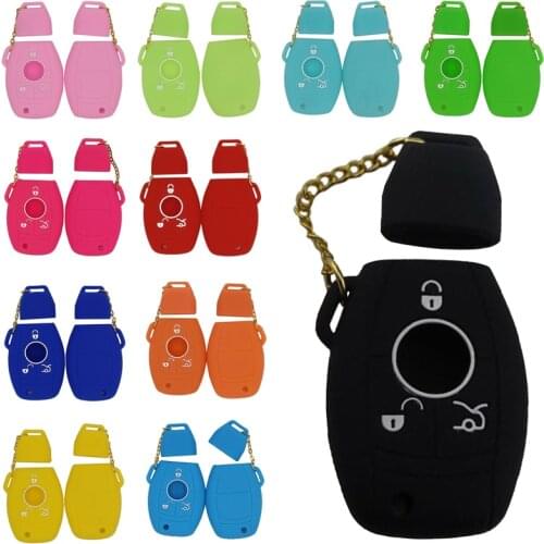 Silicone Cover Skin Jacket for MERCEDES BENZ Smart Key Black