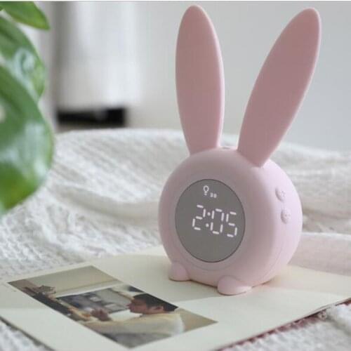 LED Intelligence Alarm Clock Digital Snooze Table Clock Wake Up Light Electronic Large Time Temperature Display Home Decoration