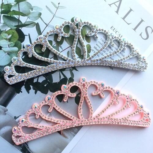 High-quality Fashion Non-woven Fabric Diamond-studded White Pink Crown Jewelry Decoration Accessories