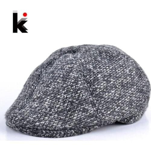 2017 winter boina gorras planas plus thick velvet beret hat for men newsboy cap mens cabbie hats