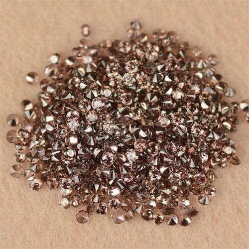 1~4mm 5A High Quality Loose Zircon Coffee Color Cubic Zirconia Gems Round Shape Machine Cut Brown Synthetic CZ Stones beads