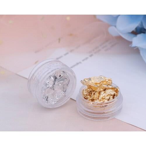 1 Box Gold Silver Irregular Aluminum Foil Paper 3D Glitter DIY Manicure UV Gel Polish Nail Decoration Tools Nail Art Sticker