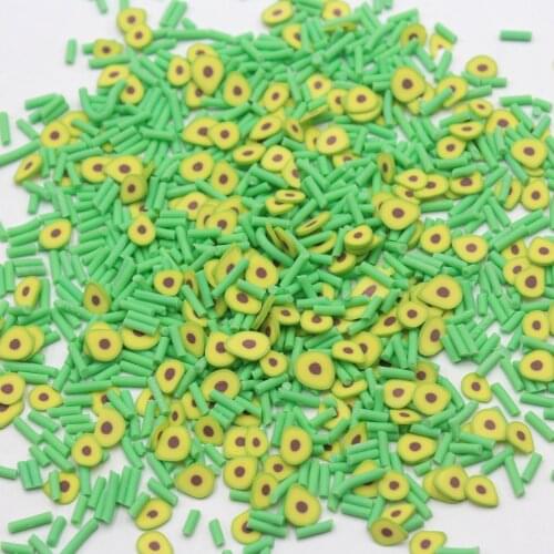 100g/Lot Multi Fruits Candy Mixed Clay Slices Green Avocado Sprnkles for DIY Crafts Accessories
