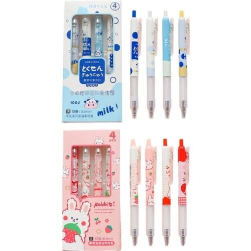 0.5mm Retractable Gel Pen 0.5mm Fine Point Flexible Pocket Clip for Writing 4pcs