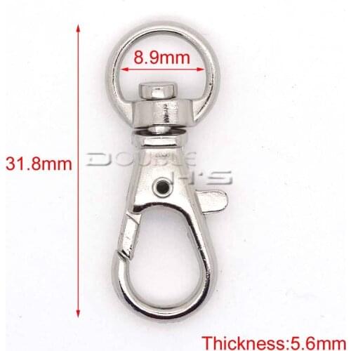 5pcs/lot Matel Snap Hooks Rotary Swivel For Backpack Webbing 8.9mm Nickel Plated Lobster Clasps