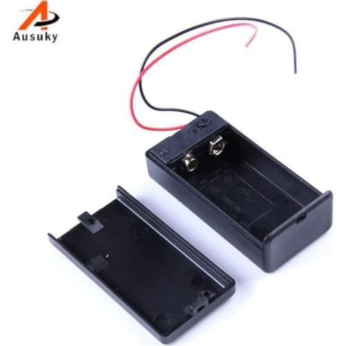A Ausuky Hot Sale 5PCS 9V Battery Holder Box Case with Wire Lead ON/OFF Switch Cover -29