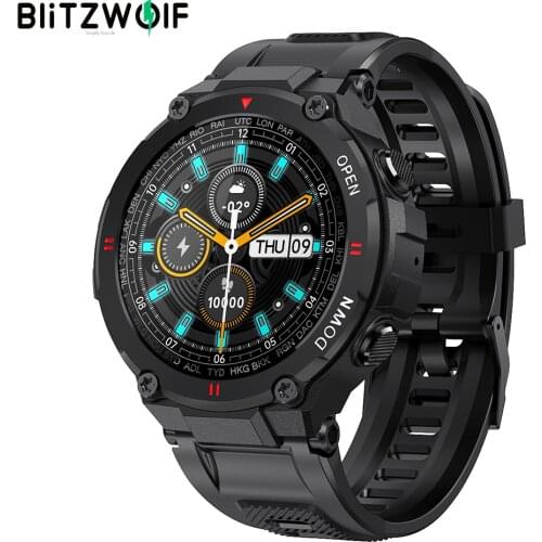 [400mAh Battery] BlitzWolf BW-AT2 Smart Watch 24h Heart Rate Monitor Blood Pressure Oxygen Measure Wristband Custom Watch Faces