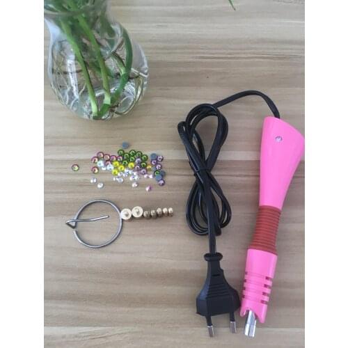 EU Fast Heated Hotfix Rhinestone Applicator Machine Tool hot fix crystal Applicator diy tools hand tools Iron-on Wand Pink