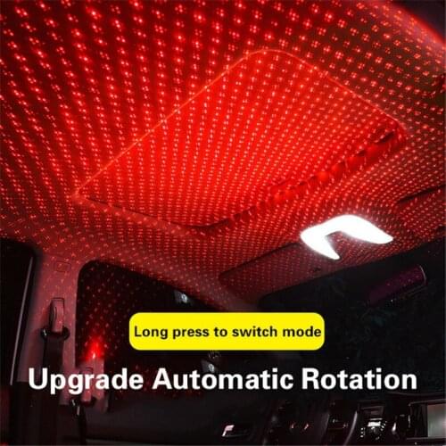 Car Usb Starry Sky Atmosphere Lamp Car Interior Indoor Ceiling Laser Projection Decoration Starry Automatic Rotating Led Light