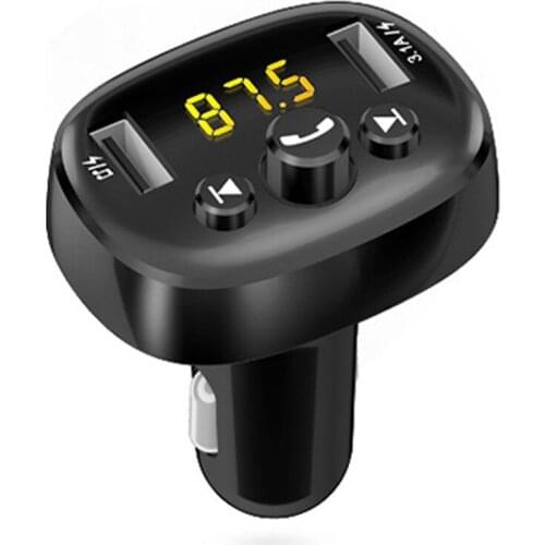 Car dual USB charger Bluetooth 5.0 FM MP3 modulator player wireless hands-free audio receiver car fast charger 3.1A
