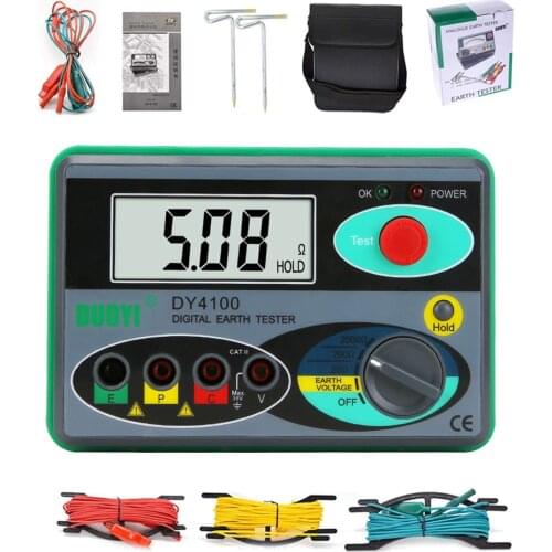 Ground Digital Insulation Resistance Meters 0.01Higher Accuracy 0-2000 Ohm Meter Digital Earth Ground Resistance Tester