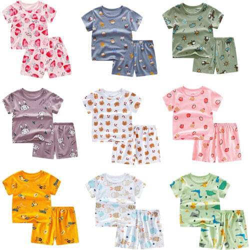Kids Boys Sleepwear girl Summer cotton sets Children Homewear Pajamas for Girls Pyjamas Kids Nightwear 4 6 8 10 Years clothes