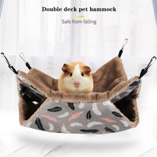Hamster Hammock Double-layer Multi-purpose Soft Texture Hamster Universal Hanging Hammock Small Animals Cages Pet Accessories