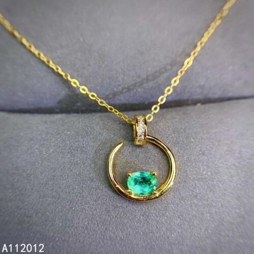KJJEAXCMY fine Jewelry 925 Sterling Silver Natural Emerald Girl new luxury Pendant Necklace chain Support Test Chinese style