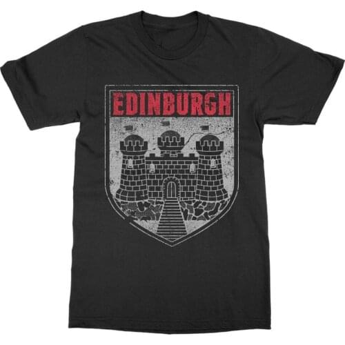 T-Shirt Summer Style Funny Edinburgh Scotland Castle Rock T-Shirt Plaid Travel Explore Vacation Tour Tee