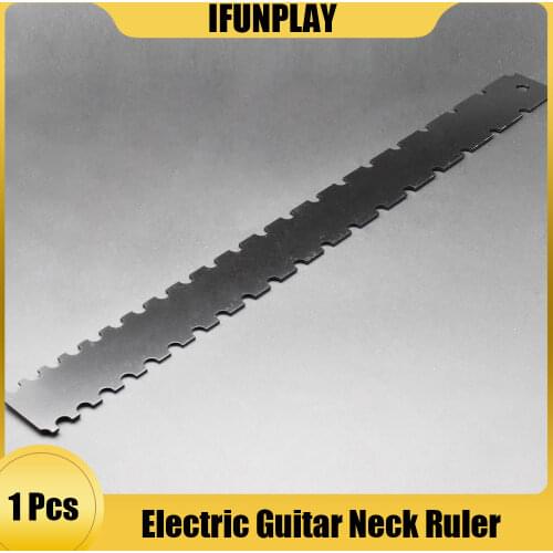 Electric Guitar Neck Notched Ruler Tool Silver Stainless Steel Guitar Neck Notched Straight Edge Tool Guitarra Accessories Black
