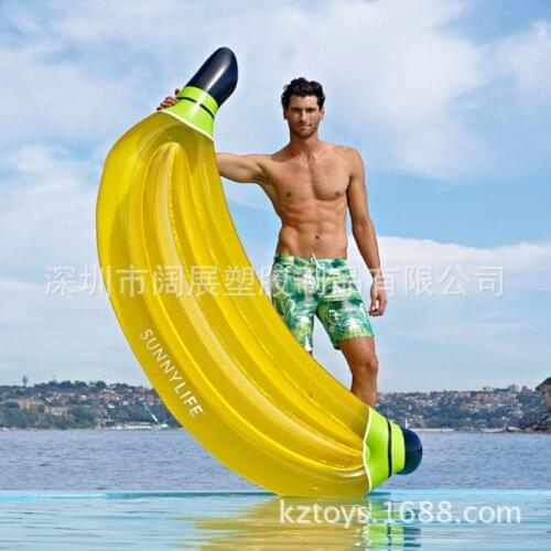 Outdoor Floating Water Pad Thick PVC Adult Inflatable Banana Floating Row Floating Bed Single Banana Boat Mount Swimming Ring