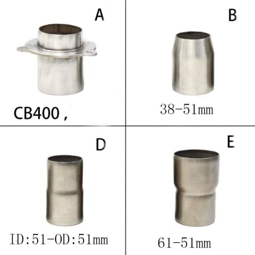 Motorcycle Exhaust Pipe Convertor Adapter Steel Connector 60mm to 51mm,51mm to 38mm,51mm to 51mm inlet Adapter CB400