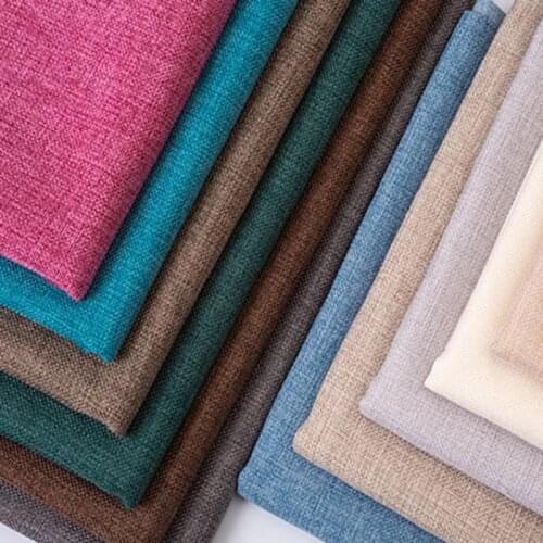 Sofa Cover Fabric Cotton Linen DIY Thickened Solid Color Canvas Tablecloth Pillow Sewing Coarse Brocade Black White Blue Pink