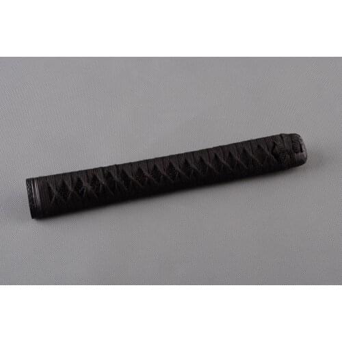Full Handmade Wood Craft Handle Tsuka for Japanese Katana with Black Silk Ito & Genuine Black Rayskin Delicate Sword Fittings