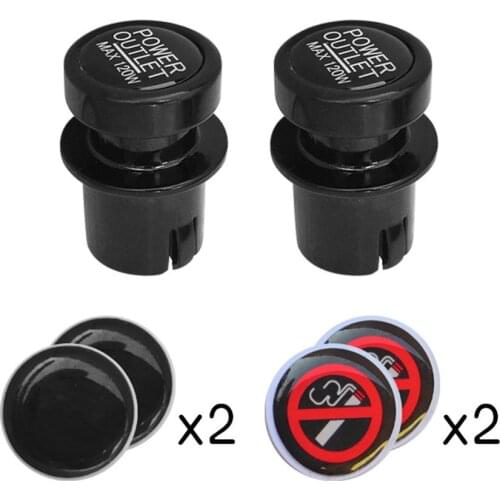 2 Pcs Car Cigarette Lighter Dust Cover With Anti-childrens Accidental Touch Mark Car Charger Cigarette Lighter Plug