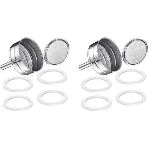 For Moka Coffee Machine Replacement Funnel Kits Compatible with Moka Express,1 Stainless Steel Replacement Funnel
