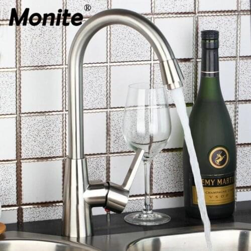 Swivel Faucet Kitchen Rotatable Spout Vessel Sink Mixer Tap Faucet 97196 Single Handle Tap torneira Nickel Brushed