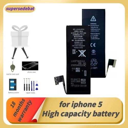 Supersedebat High Capacity Original for Iphone 5 Battery Bateria for Iphone 5 for Apple Iphone 5/5g Accumulator Batterie Lithium