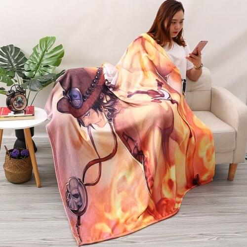 Japan Anime ONE PIECE Printed Blanket Throw Blanket Warm Soft Blanket for Bed Sofa Flannel Cosplay Blanket Kids Child Gifts