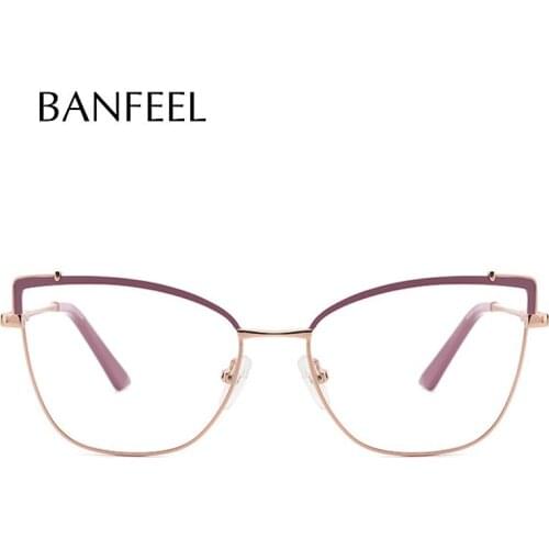 Cat Eye Women Glasses Frame Alloy Luxury Designer Glasses New Fashion Lady Prescription Optical Myopia Eyeglasses Party Eyewear