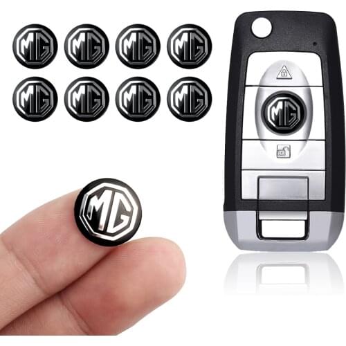 10pcs 14mm Car logo Auto Key Fob MG Emblem Badge Decals key shell Sticker Car Styling For MG ZS GS 5 Gundam 350 Auto Accessories