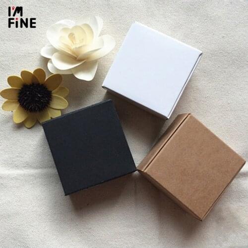 10pcs brown small Kraft Paper Gift Boxes white Handmade Soap Packing Box black Jewelry/Handicraft/Candy Storage Paper Boxes